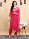 Bs 150 Blend Cotton With Embroidery Work Kurti With Bottom Dupatta Wholesale Online
